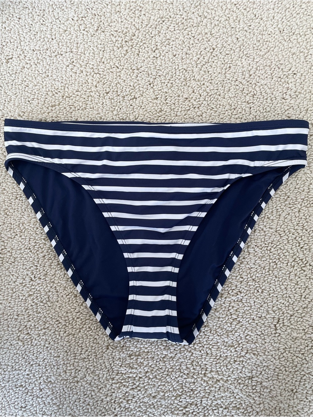NWT Tommy Bahama Swim Coastline Stripe Hipster Bikini Bottom Mare Navy Size L